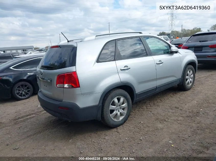 2013 Kia Sorento Lx VIN: 5XYKT3A62D6419360 Lot: 40445238