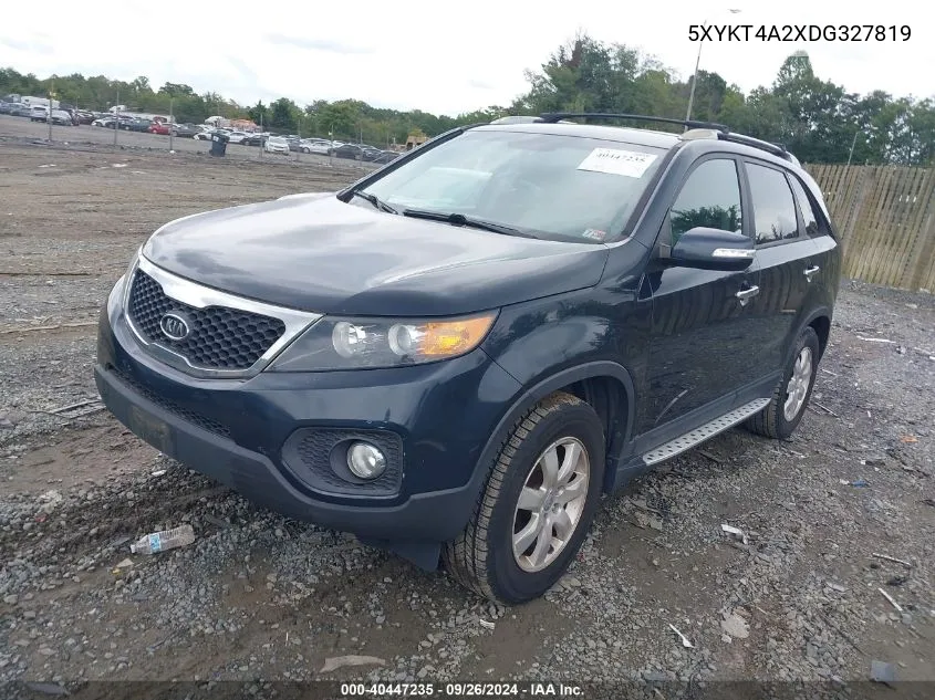 2013 Kia Sorento Lx V6 VIN: 5XYKT4A2XDG327819 Lot: 40447235