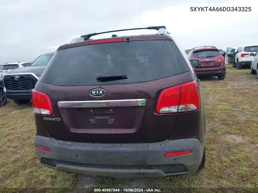 2013 Kia Sorento Lx VIN: 5XYKT4A66DG343325 Lot: 40497844