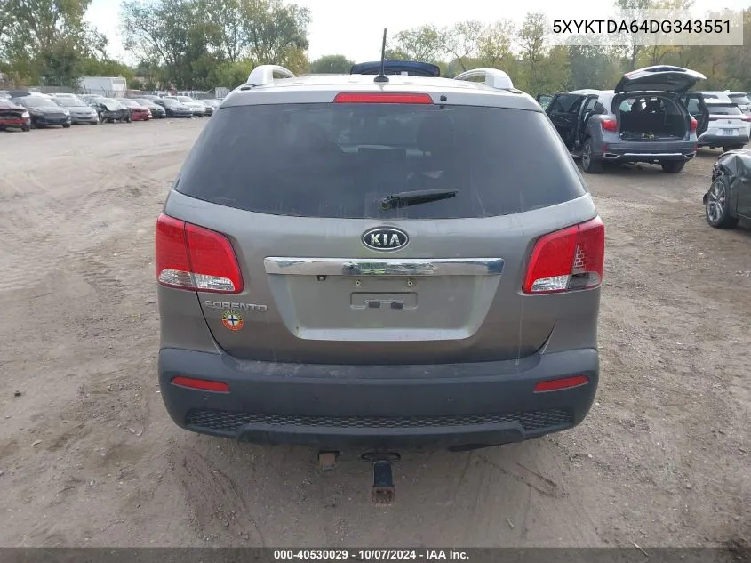 5XYKTDA64DG343551 2013 Kia Sorento Lx