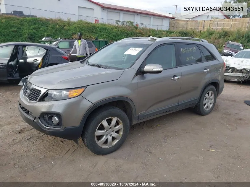 5XYKTDA64DG343551 2013 Kia Sorento Lx