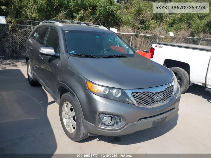 2013 Kia Sorento Lx VIN: 5XYKT3A67DG353274 Lot: 40535777