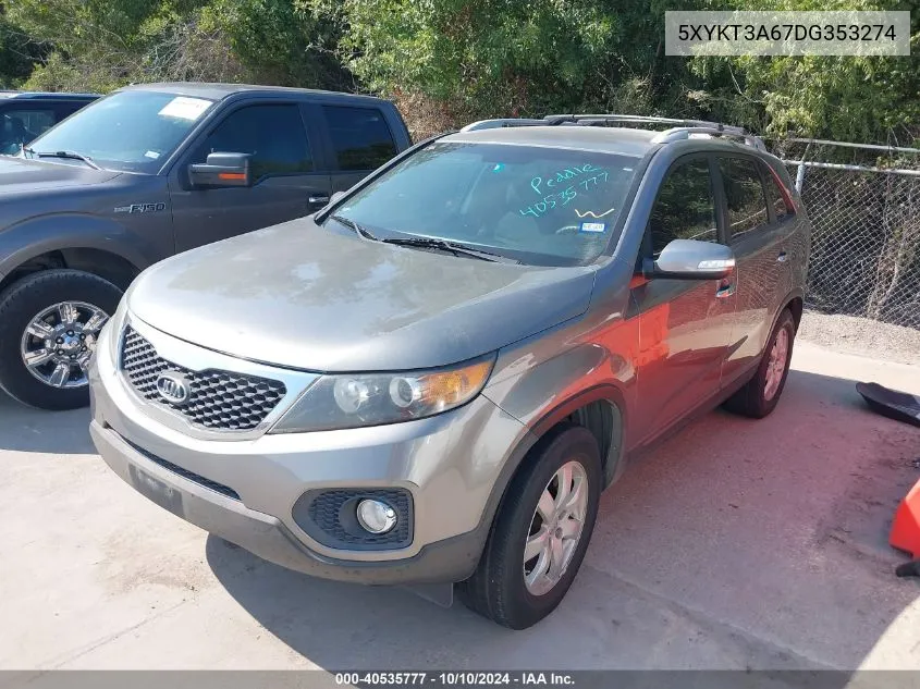 2013 Kia Sorento Lx VIN: 5XYKT3A67DG353274 Lot: 40535777