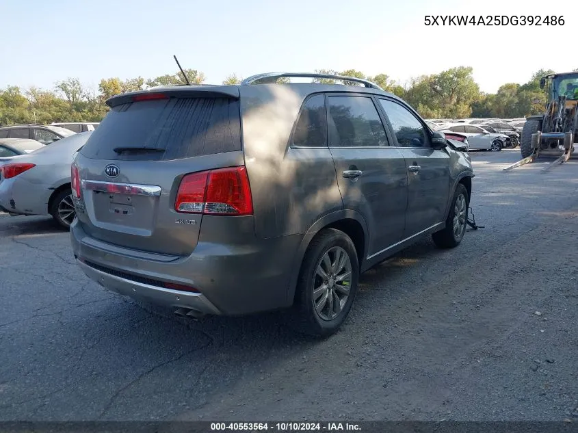 2013 Kia Sorento Sx VIN: 5XYKW4A25DG392486 Lot: 40553564