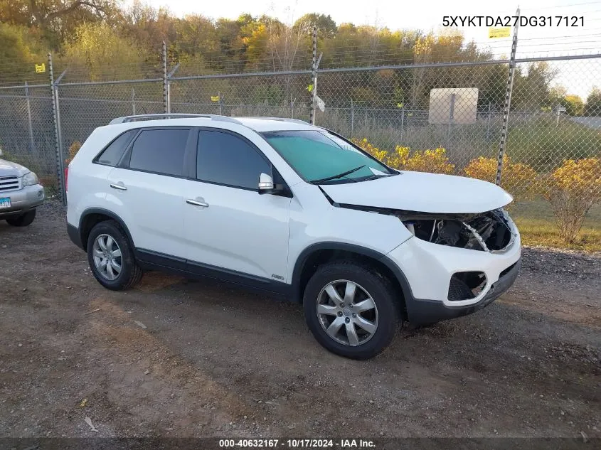 2013 Kia Sorento Lx V6 VIN: 5XYKTDA27DG317121 Lot: 40632167