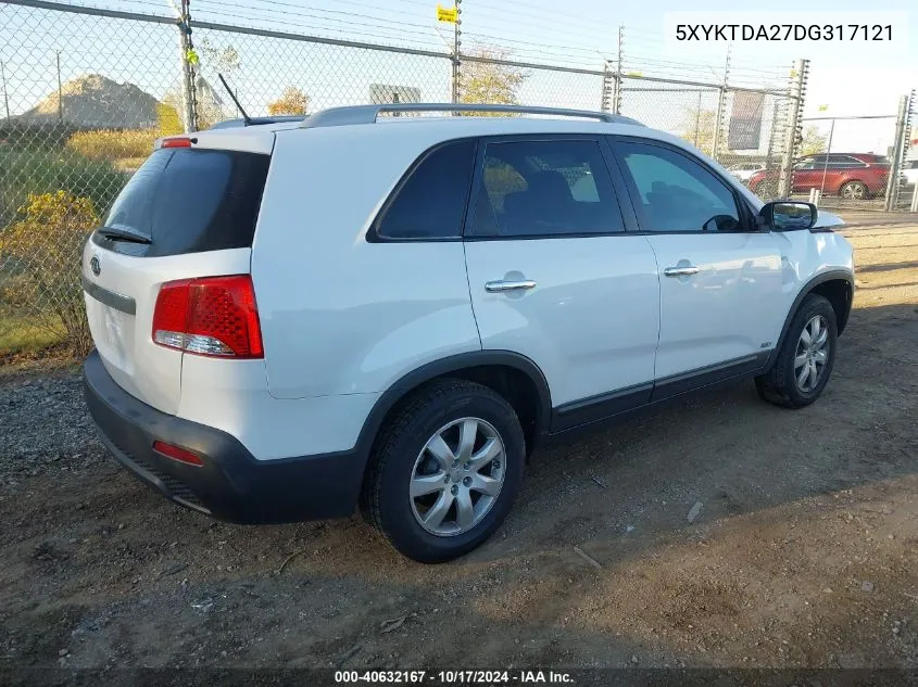 2013 Kia Sorento Lx V6 VIN: 5XYKTDA27DG317121 Lot: 40632167