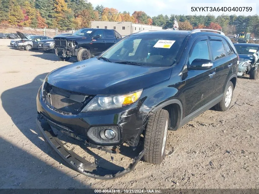 2013 Kia Sorento Lx VIN: 5XYKT3A64DG400759 Lot: 40642418