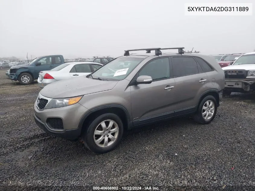 2013 Kia Sorento Lx VIN: 5XYKTDA62DG311889 Lot: 40656902