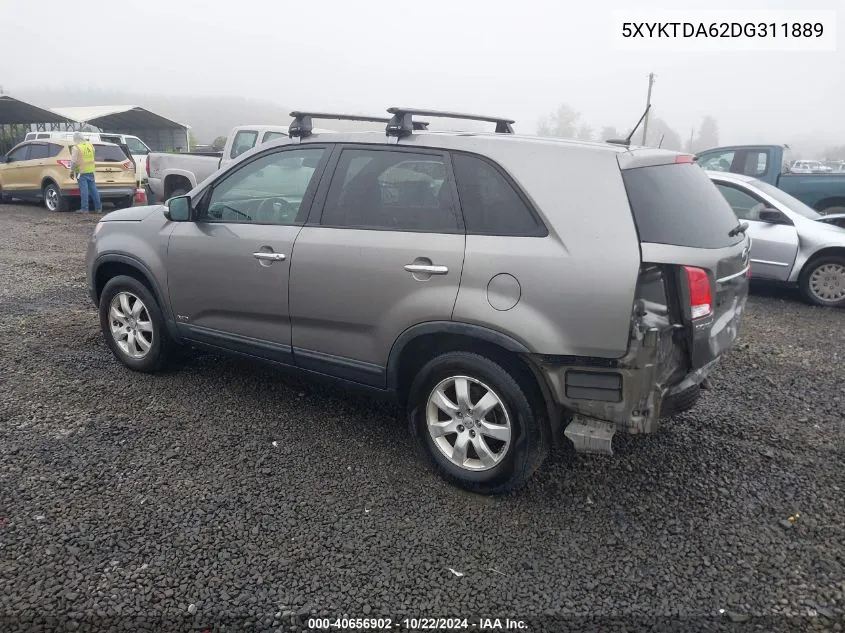 2013 Kia Sorento Lx VIN: 5XYKTDA62DG311889 Lot: 40656902