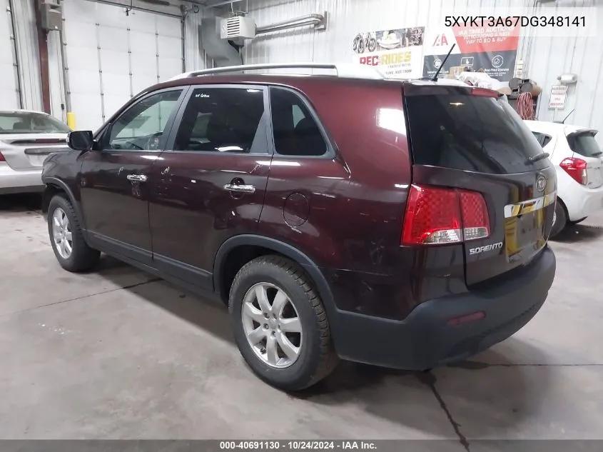 2013 Kia Sorento Lx VIN: 5XYKT3A67DG348141 Lot: 40691130