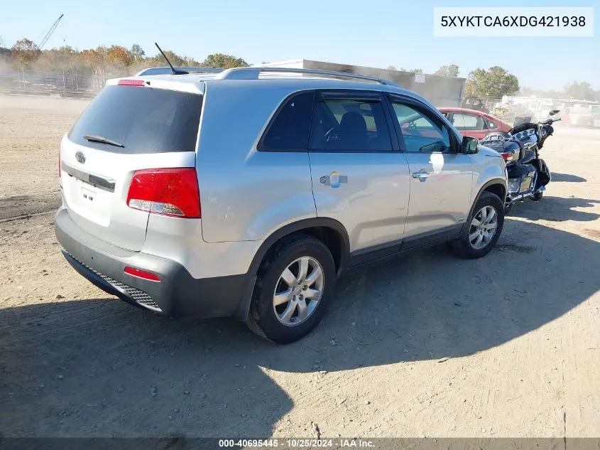 2013 Kia Sorento Lx VIN: 5XYKTCA6XDG421938 Lot: 40695445