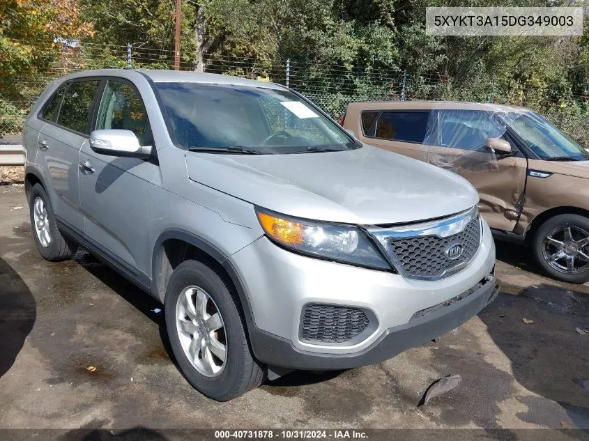 2013 Kia Sorento Lx VIN: 5XYKT3A15DG349003 Lot: 40731878