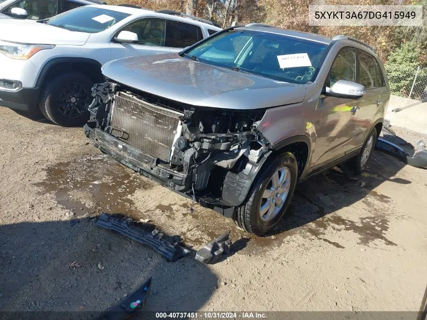 2013 Kia Sorento Lx VIN: 5XYKT3A67DG415949 Lot: 40737451