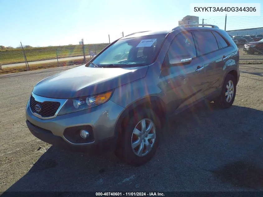 2013 Kia Sorento Lx VIN: 5XYKT3A64DG344306 Lot: 40740601