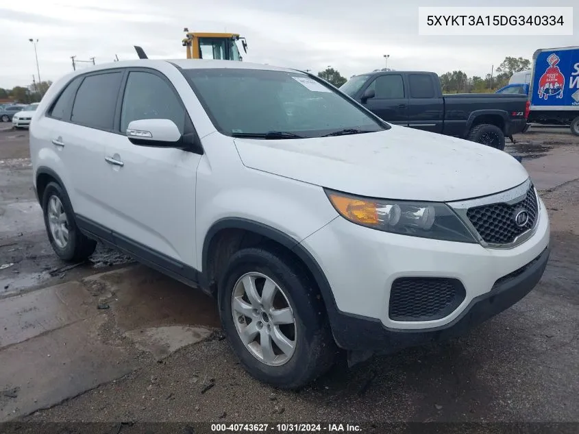 2013 Kia Sorento Lx VIN: 5XYKT3A15DG340334 Lot: 40743627