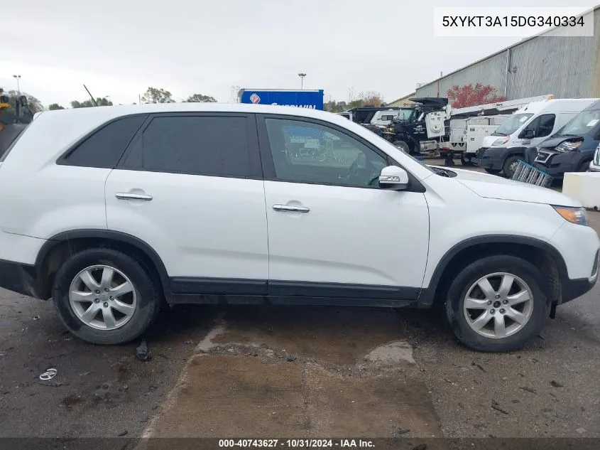 2013 Kia Sorento Lx VIN: 5XYKT3A15DG340334 Lot: 40743627