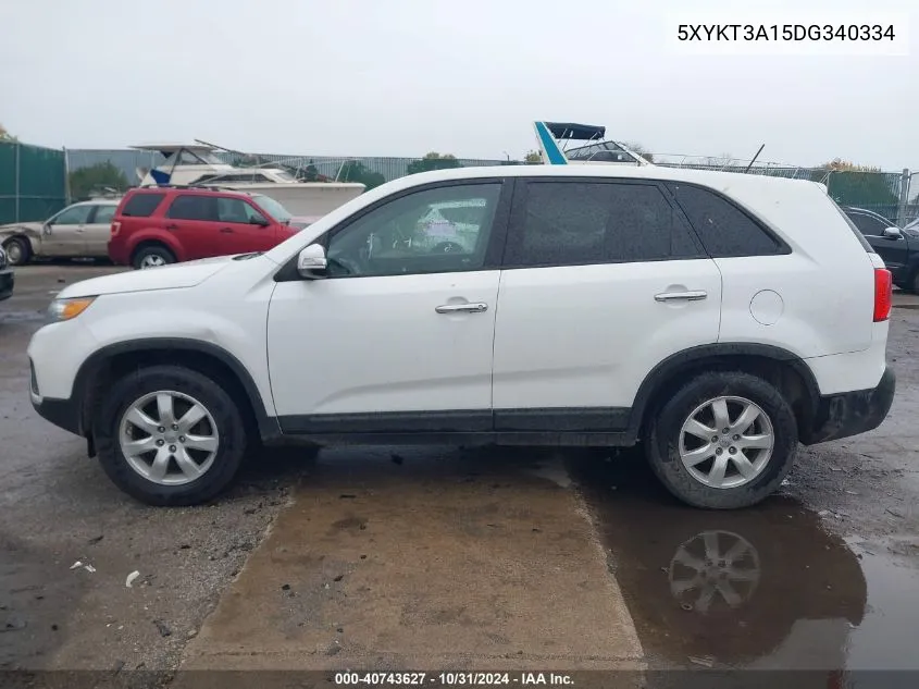 2013 Kia Sorento Lx VIN: 5XYKT3A15DG340334 Lot: 40743627