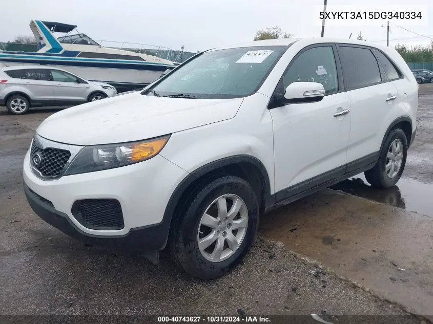 2013 Kia Sorento Lx VIN: 5XYKT3A15DG340334 Lot: 40743627