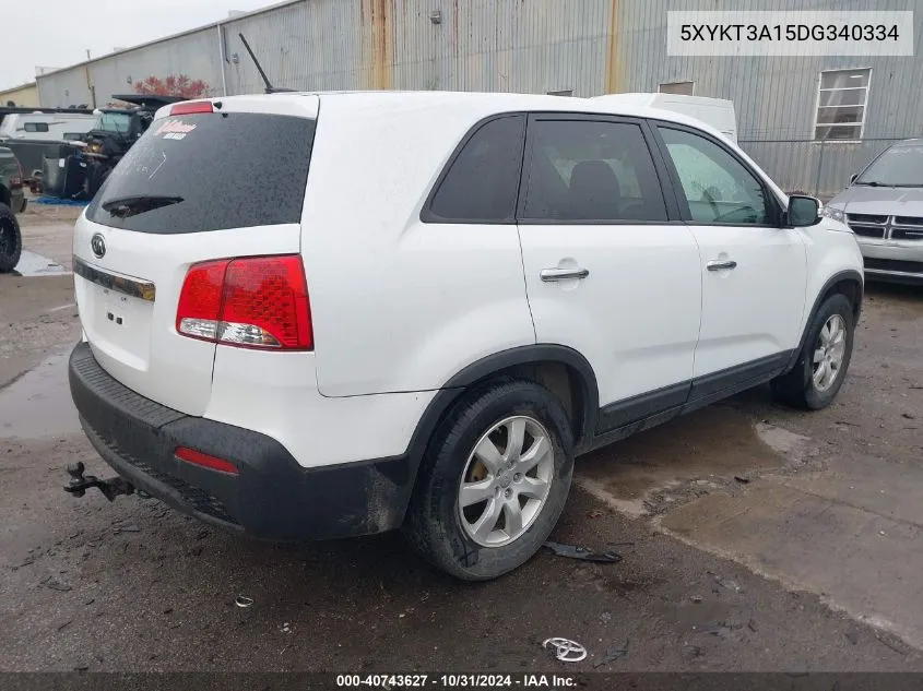 2013 Kia Sorento Lx VIN: 5XYKT3A15DG340334 Lot: 40743627