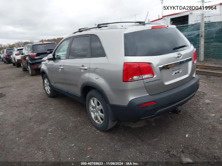 2013 Kia Sorento Lx V6 VIN: 5XYKTDA28DG419964 Lot: 40769633