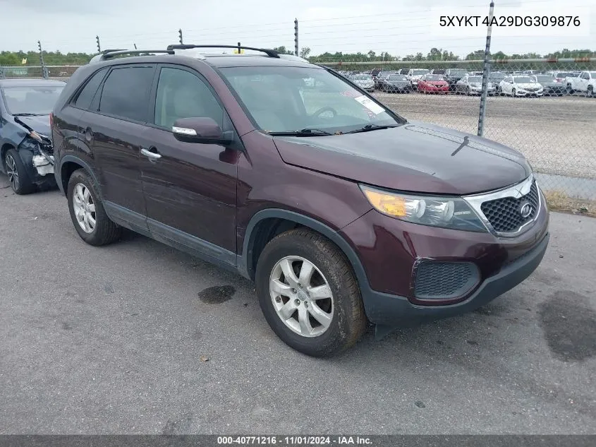 2013 Kia Sorento Lx V6 VIN: 5XYKT4A29DG309876 Lot: 40771216