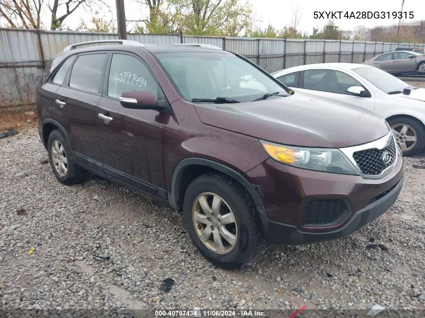 2013 Kia Sorento Lx V6 VIN: 5XYKT4A28DG319315 Lot: 40797434