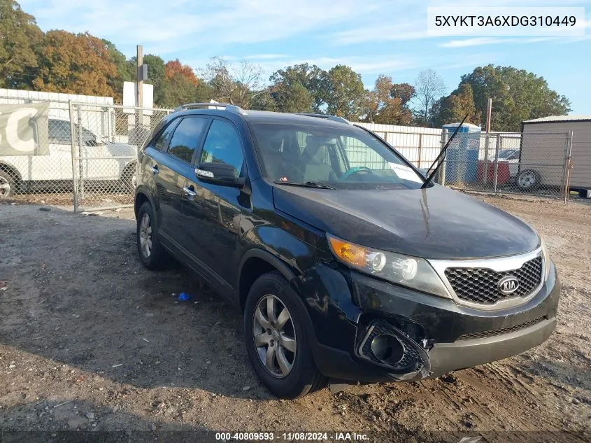 2013 Kia Sorento Lx VIN: 5XYKT3A6XDG310449 Lot: 40809593