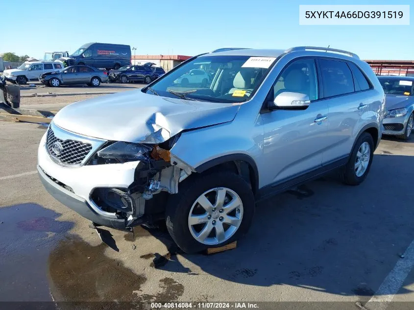 2013 Kia Sorento Lx VIN: 5XYKT4A66DG391519 Lot: 40814084