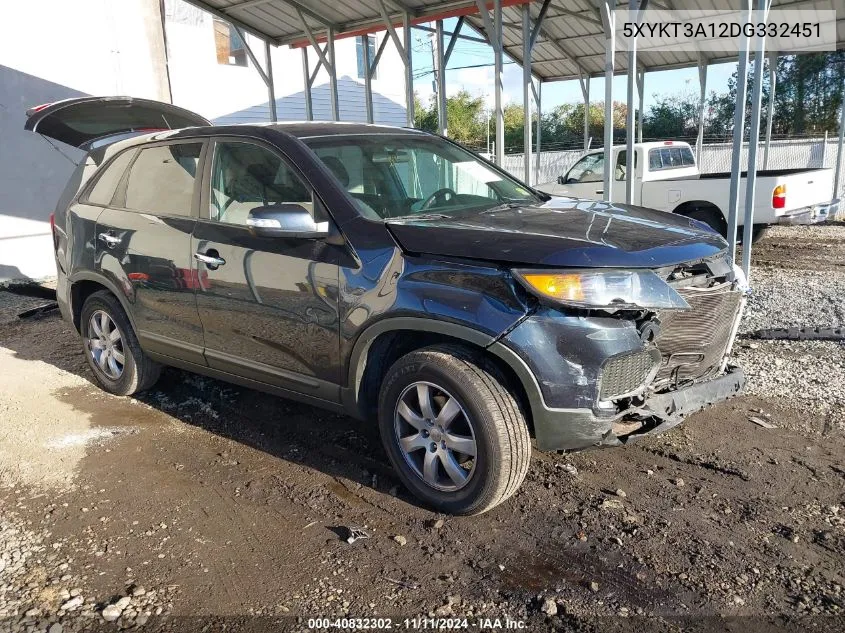 2013 Kia Sorento Lx VIN: 5XYKT3A12DG332451 Lot: 40832302