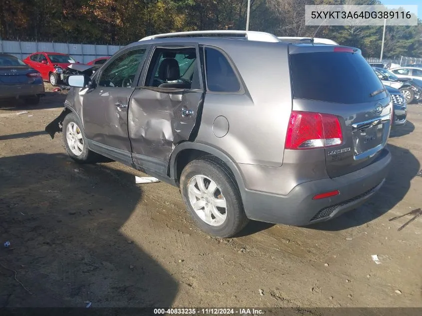 2013 Kia Sorento Lx VIN: 5XYKT3A64DG389116 Lot: 40833235