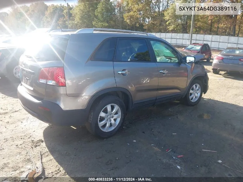 2013 Kia Sorento Lx VIN: 5XYKT3A64DG389116 Lot: 40833235