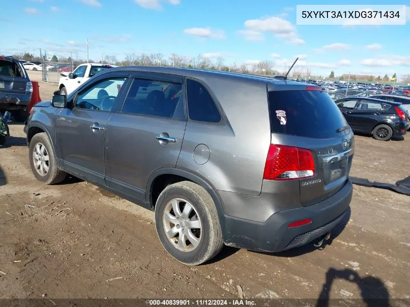 2013 Kia Sorento Lx VIN: 5XYKT3A1XDG371434 Lot: 40839901