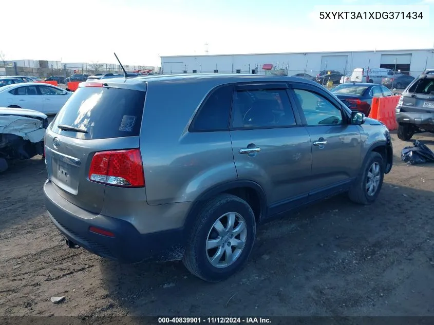 2013 Kia Sorento Lx VIN: 5XYKT3A1XDG371434 Lot: 40839901