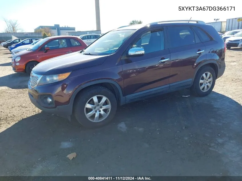 2013 Kia Sorento Lx VIN: 5XYKT3A67DG366171 Lot: 40841411