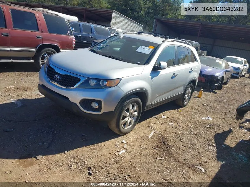 2013 Kia Sorento Lx VIN: 5XYKT3A60DG343282 Lot: 40842420