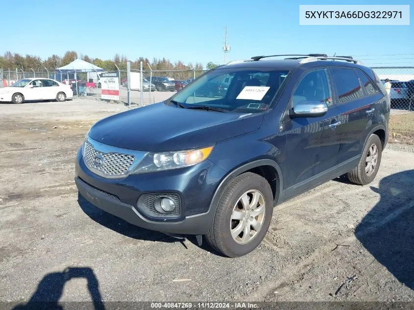 2013 Kia Sorento Lx VIN: 5XYKT3A66DG322971 Lot: 40847269