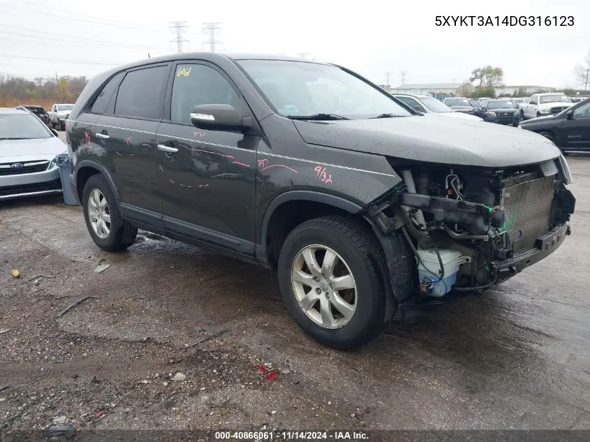 2013 Kia Sorento Lx VIN: 5XYKT3A14DG316123 Lot: 40866061