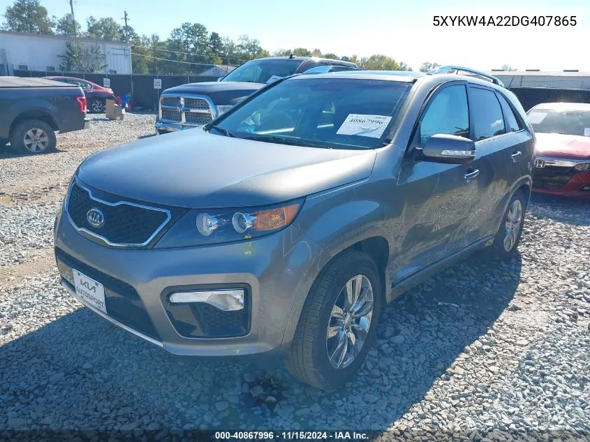 2013 Kia Sorento Sx VIN: 5XYKW4A22DG407865 Lot: 40867996