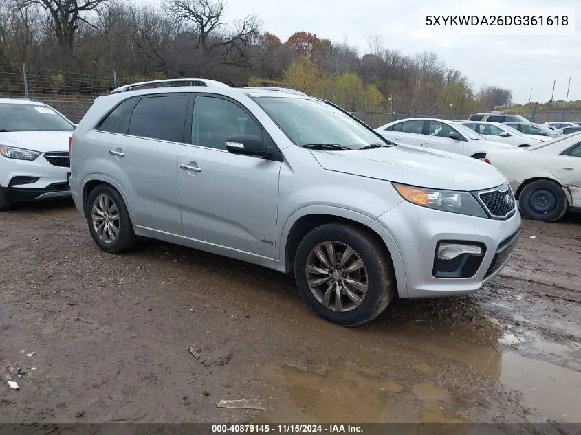 2013 Kia Sorento Sx V6 VIN: 5XYKWDA26DG361618 Lot: 40879145