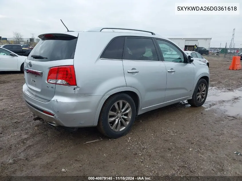 2013 Kia Sorento Sx V6 VIN: 5XYKWDA26DG361618 Lot: 40879145