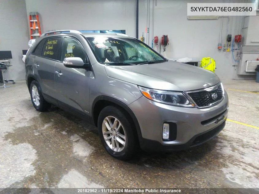 2014 Kia Sorento Lx V6 VIN: 5XYKTDA76EG482560 Lot: 20182962