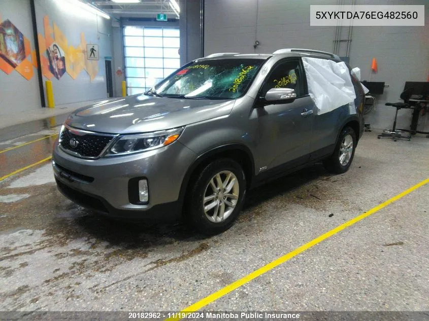 2014 Kia Sorento Lx V6 VIN: 5XYKTDA76EG482560 Lot: 20182962