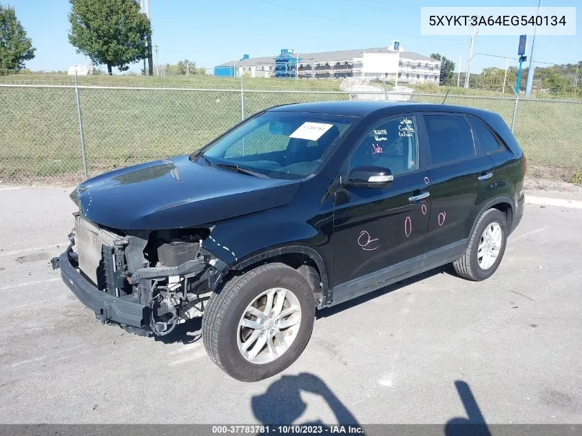 2014 Kia Sorento Lx VIN: 5XYKT3A64EG540134 Lot: 37783781