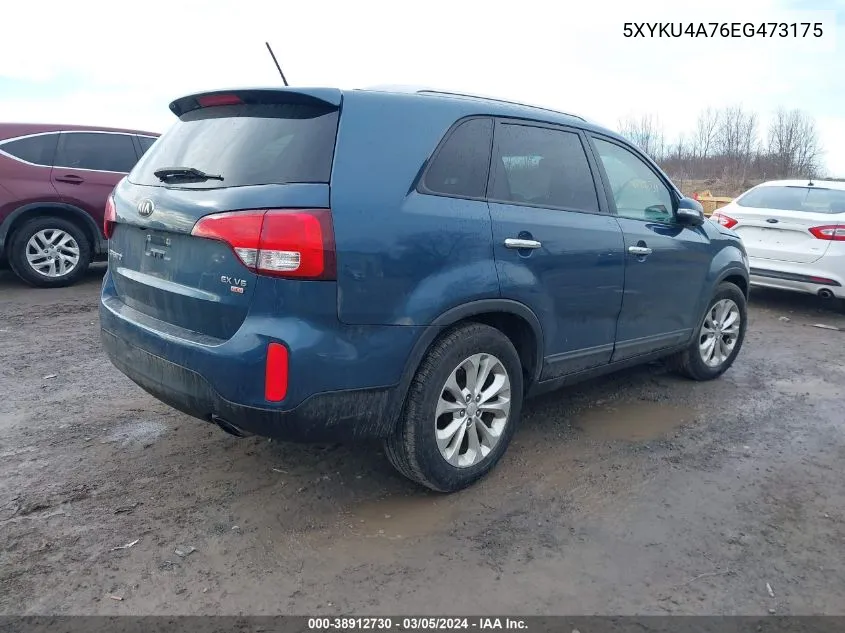 2014 Kia Sorento Ex V6 VIN: 5XYKU4A76EG473175 Lot: 38912730