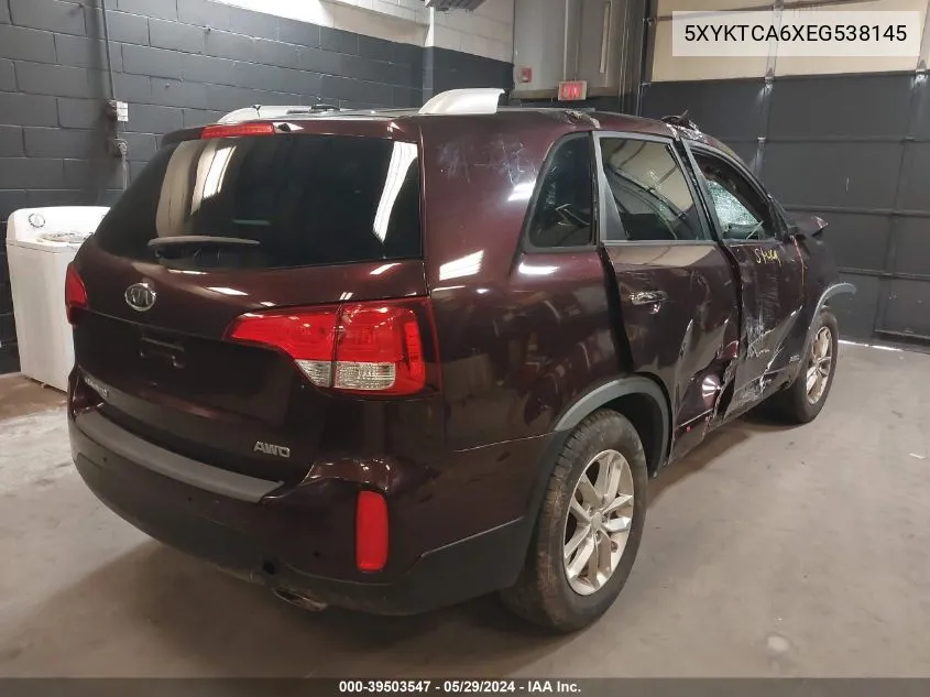 5XYKTCA6XEG538145 2014 Kia Sorento Lx