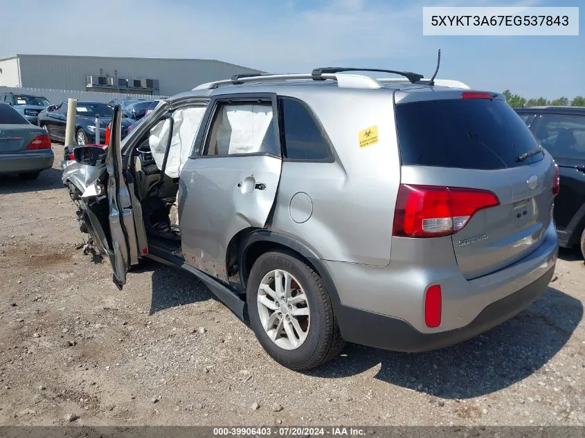 5XYKT3A67EG537843 2014 Kia Sorento Lx