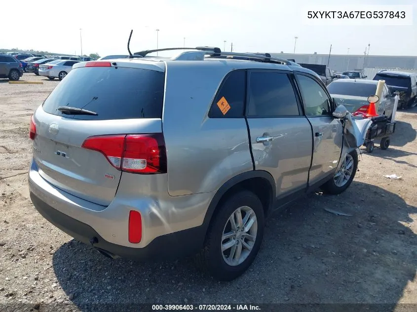 5XYKT3A67EG537843 2014 Kia Sorento Lx