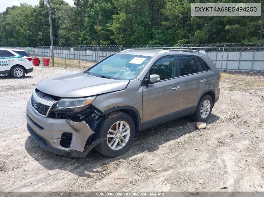 2014 Kia Sorento Lx VIN: 5XYKT4A68EG494250 Lot: 39966890