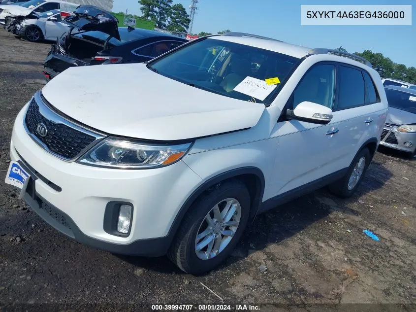 5XYKT4A63EG436000 2014 Kia Sorento Lx