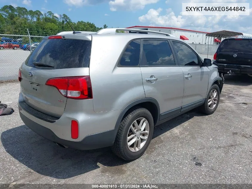 2014 Kia Sorento Lx VIN: 5XYKT4A6XEG544842 Lot: 40001613